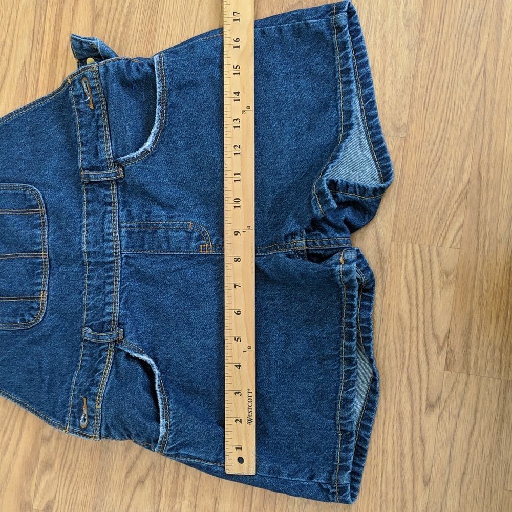 Levi's OVERALL Jean Denim Overalls Shortall Size L 12/14 - Picture 6 of 10